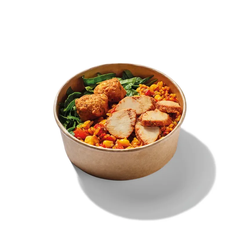 Smoky Cajun Rice with BBQ Chicken & Sweetcorn Fritters